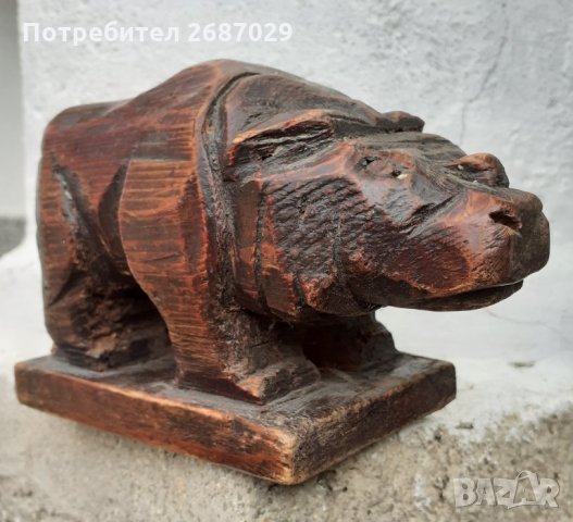 Дървен хипопотам  15 х 9 см, снимка 3 - Статуетки - 34282931