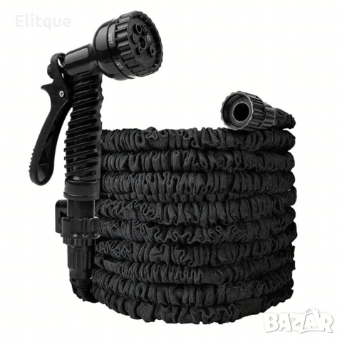 Гъвкав разтеглив градински маркуч 30м – Пълен комплект с пистолет (7 функции) и конектори, снимка 4 - Други инструменти - 53371303