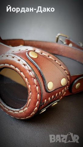 Очила стиймпънк от естествена кожа, снимка 2 - Слънчеви и диоптрични очила - 41291868