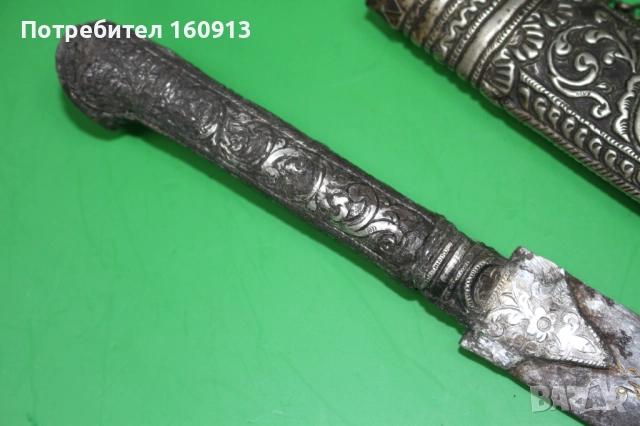 Автентичен Средиземноморски Гръцки сребърен нож кама ятаган .*1, снимка 5 - Антикварни и старинни предмети - 51444912