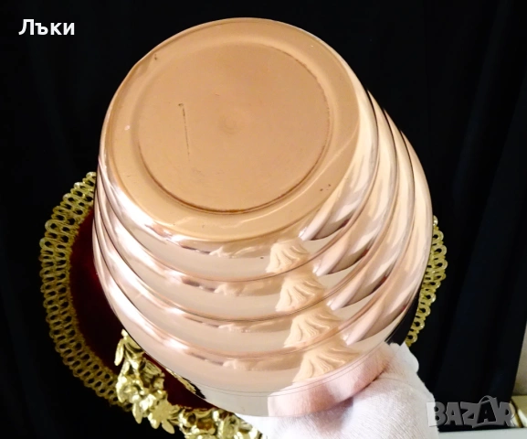 Медна ваза,медна делва,съд от чиста червена мед. , снимка 4 - Антикварни и старинни предмети - 53575082