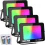 4-Pack 30W RGB LED прожектори – цветно осветление за дома и градината, снимка 1