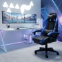 Ергономичен геймърски стол с масажна функция и поставка за крака , снимка 5