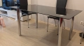 Трапезна стъклена маса с черно закалено стъкло , снимка 1