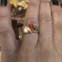 Рядък сребърен пръстен с оранжев сапфир , снимка 3