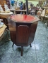 Уникален антикварен английски осмоъгълен дървен шкаф бар , снимка 5