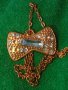 РЕТРО ПОЗЛАТЕН МЕДАЛЬОН ПАПИЙОНКА с ФАСЕТ КРИСТАЛИ и ВЕРИЖКА 3330, снимка 4