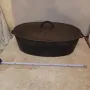 огромен старинен чугунен съд за печене, снимка 1