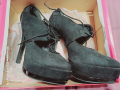 Черни обувки в връзки и 15 см ток, снимка 6