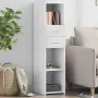 vidaXL Висок шкаф, бял, 30x42,5x124 см, инженерно дърво, снимка 2