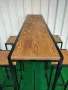 Бар столове и бар маса от дърво и метал за заведения и дома масив ръчна изработка , снимка 2
