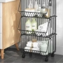 Практичен стелаж на колелца с 3 нива - компактно решение за кухня, антре и детска стая, снимка 6