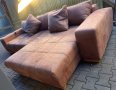 Кафяв ъглов диван с електрически функции, снимка 6