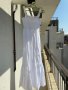 Нова дълга елегантна бяла рокля one size размер волани ластична горна част 100% памук памучна рокля , снимка 6