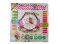 Детски дървен календар с часовник на английски