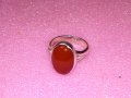 ВЕЛИКОЛЕПЕН СКЪПОЦЕНЕН СРЕБЪРЕН ПРЪСТЕН СРЕБРО 925 BG с ГОЛЯМ ПОЛИРАН КАРНЕОЛ РЪЧНА АРТ РАБОТА 42082, снимка 12
