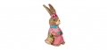 Великденска декоративна фигура, Зайче с розова рокля и кошница, снимка 2