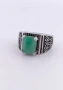 Мъжки сребърен пръстен с изумруд от Тайланд, снимка 7