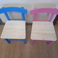 Рисувани дървени детски столчета, снимка 7 - Столове - 36334894