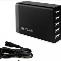 Retevis 5 портово USB зарядно, 40W, 5V - 8A, снимка 4 - Оригинални зарядни - 40075337
