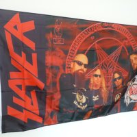 Slayer знаме флаг хеви метъл траш спийд тежка музика Слейър , снимка 2 - Декорация за дома - 40981468
