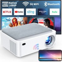 Проектор THREE ANTS Full HD Supporto 4K 1080P Native, 5G WiFi Bluetooth, домашно кино, снимка 1 - Плейъри, домашно кино, прожектори - 44464799