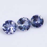 3 броя танзанит 0.51ct 3.2mm кръгла шлифовка №2, снимка 1 - Други - 41866687