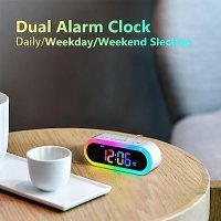 Нов малък дигитален часовник будилник RGB нощна светлина деца стая, снимка 1 - Други стоки за дома - 41287704