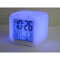 Светещ будилник с LED светлини – различни цветове, снимка 2 - Стенни часовници - 41667951