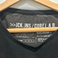 Черна тениска Jack and Jones, снимка 1 - Тениски - 35902678