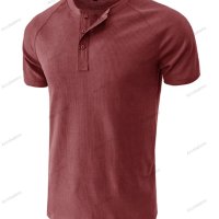 Мъжка модна лятна рипсена тениска Henley, 6цвята - 023, снимка 3 - Тениски - 41566640