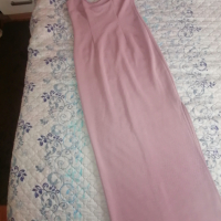 Дълга лилава рокля с мъниста, снимка 2 - Рокли - 36124928