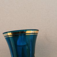 Ваза Бохемия синьо стъкло, снимка 8 - Други ценни предмети - 40566319