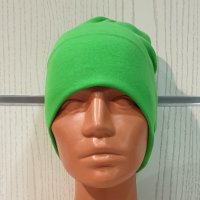 Нова зимна шапка с подгъв в неонов зелен цвят, снимка 10 - Шапки - 39325538