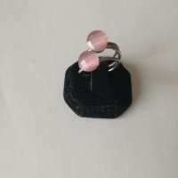 Сребърен пръстен с розов цирконий. Сребро проба 925. , снимка 2 - Пръстени - 38663552