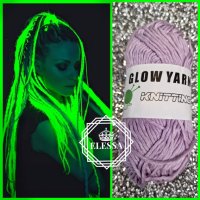Удивително Светещо Влакно / Прежда за Коса - GLOW Yarn Hair Braids! КОД : glow3 💗 👑 💋, снимка 1 - Аксесоари за коса - 41715017