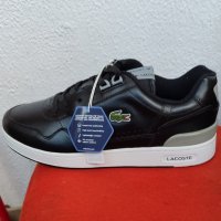 Нови мъжки обувки Lacoste ,естестествена кожа ,черни ,номер 45 ,подметка 28.5 см , снимка 1 - Спортни дрехи, екипи - 44203035