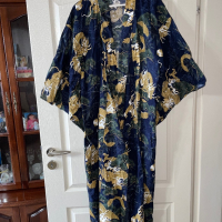 Оригинално тип халат дълго ново японско автентично кимоно памук памучно дракон , снимка 7 - Рокли - 44585759