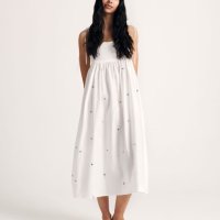 Нова елегантна дълга памучна рокля 100% памук теменушки , снимка 6 - Рокли - 42220345