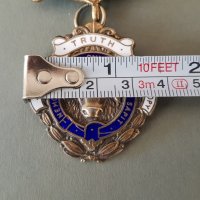 Сребърен позлата емайл Медал Орден Масонски Англия Бирмингам 1, снимка 12 - Антикварни и старинни предмети - 42484286