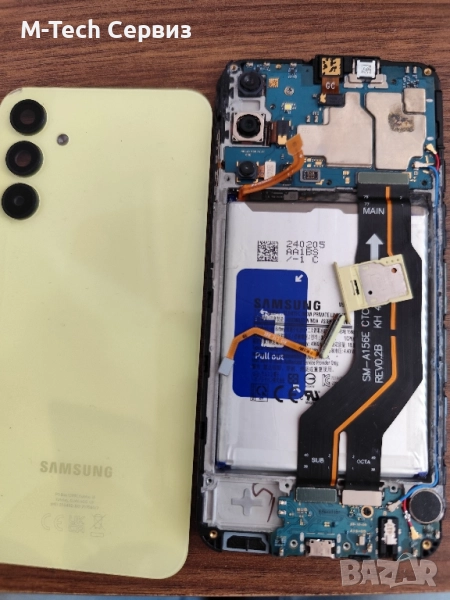 SAMSUNG A15 A155F 2 части Батерия кабел среден борд слушалка бутони звънец, снимка 1