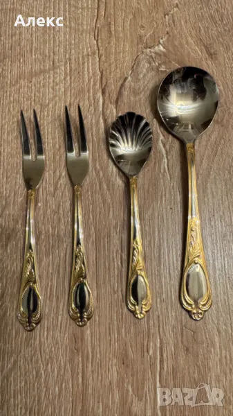 Solingen Vintage 23-24к позлата. 4бр прибори., снимка 1