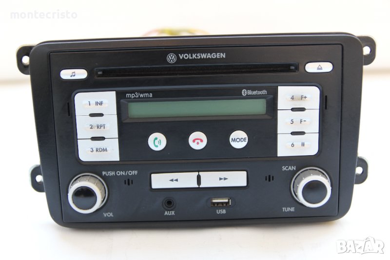 CD USB MP3 BLUETOOTH AUX VW POLO V 6R1 6C1 (2009-2017г.) 000051218B / 000 051 218 B / касетофон, снимка 1