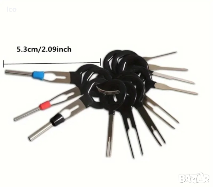 Комплект инструменти за премахване на клеми от различни видове кабелни букси, екстрактор, снимка 1