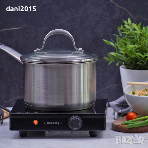 Керамичен котлон Rosberg R51445DB, 2000W, Инфрачервен, Термостат, Черен - 2 ГОДИНИ ГАРАНЦИЯ, снимка 1