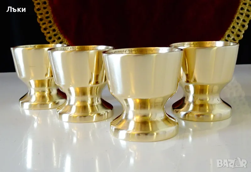 Бронзови чаши за ракия,свръх масивни,звънки. , снимка 1