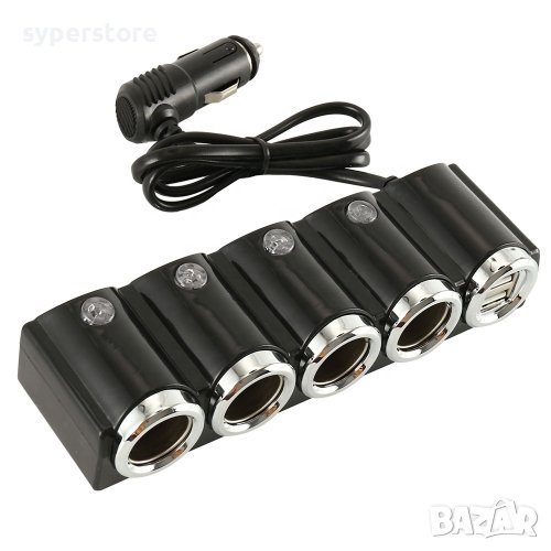 Разклонител 12V 24V за кола 4 изхода + 2USB Digital One SP00647 -1504 -120W, снимка 1
