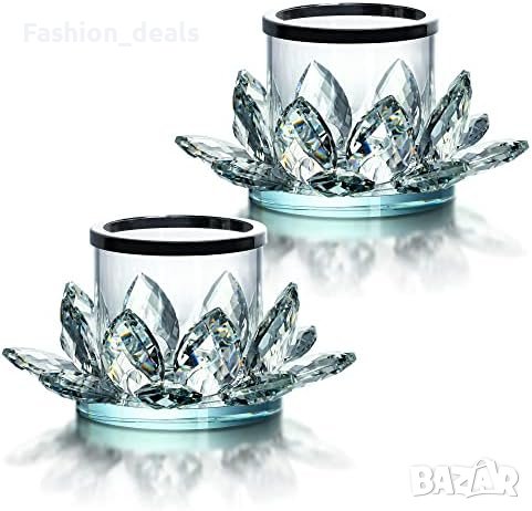 Нов комплект от 2 броя свещници поставки/Лотосови цветя/Дом Декорация, снимка 1