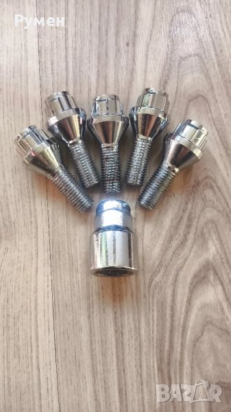 Секретни болтове за джанти 4 броя 12x1.50  плюс един резервен болт, снимка 1