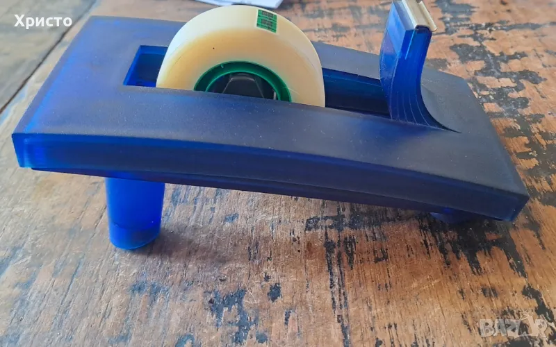 оставка за тиксо за бюро Henkels Aachen Design Германия синя и сива, снимка 1